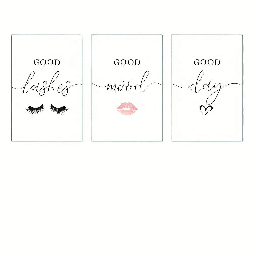 Makeup lashes poster set for girl’s bedroom decoration