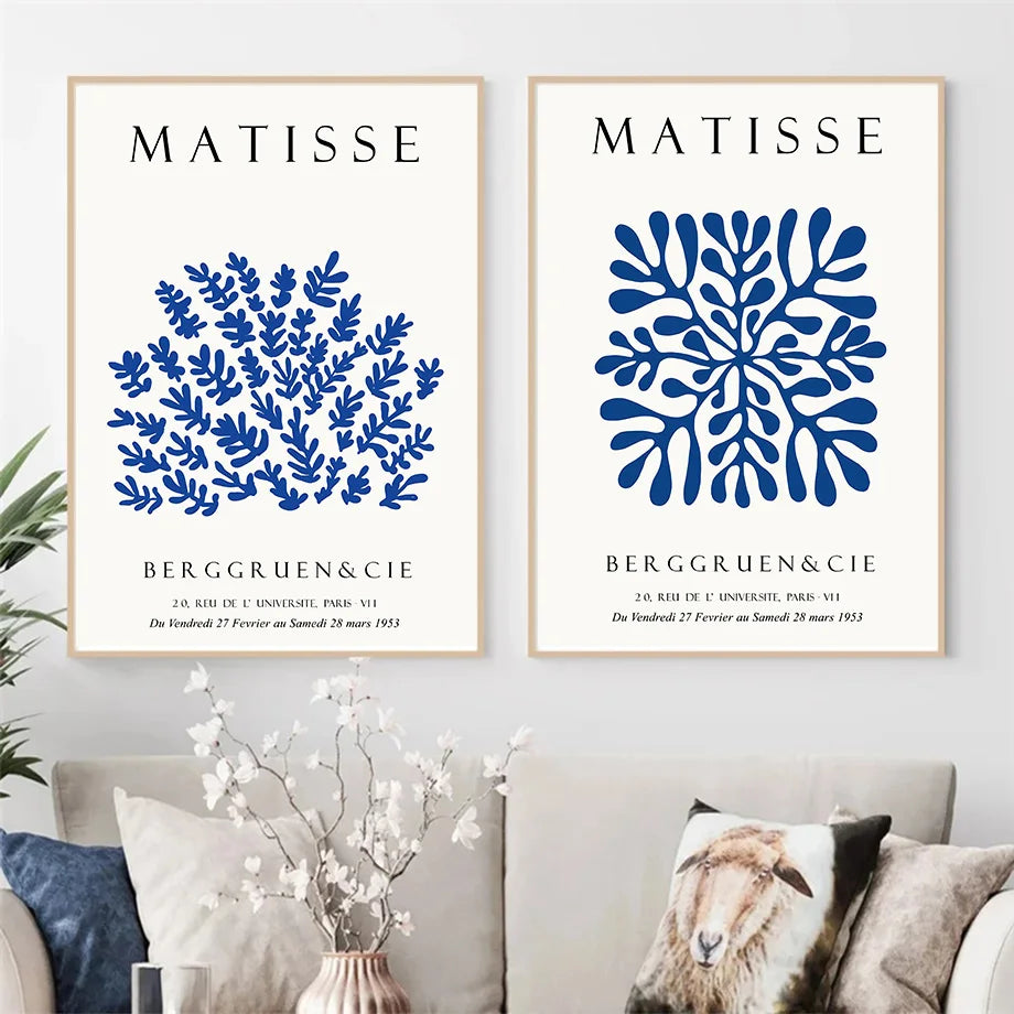 modern body line and leaf poster for living room wall decor