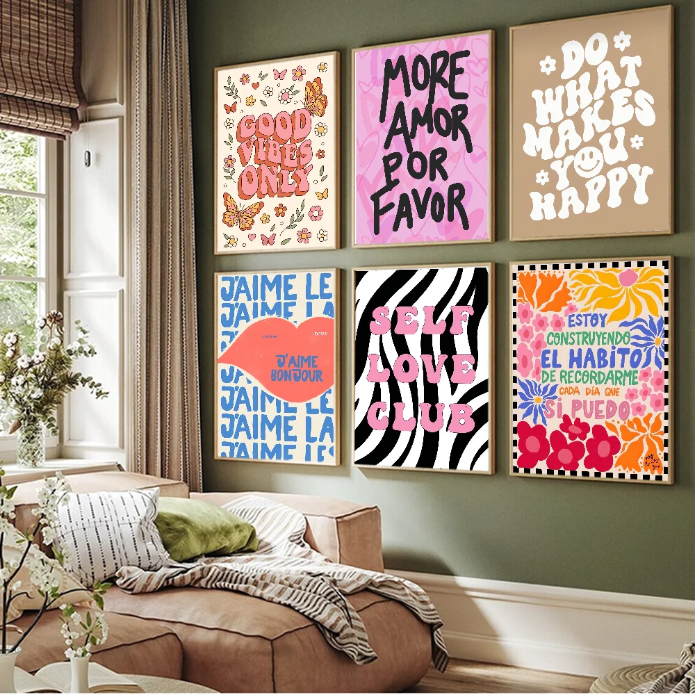 Maximalist eclectic love quote poster for aesthetic wall decor