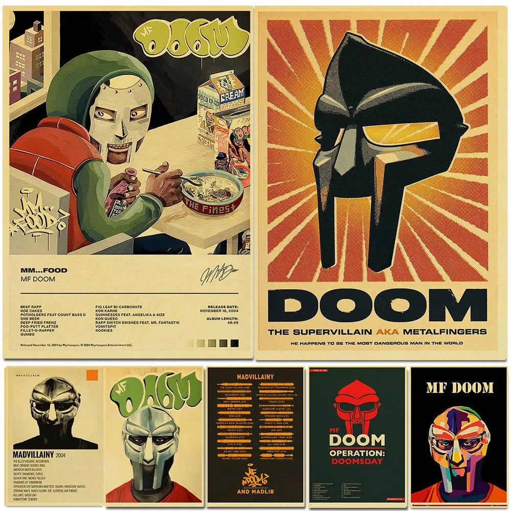 MF Doom and Madlib retro hip-hop music poster wall art