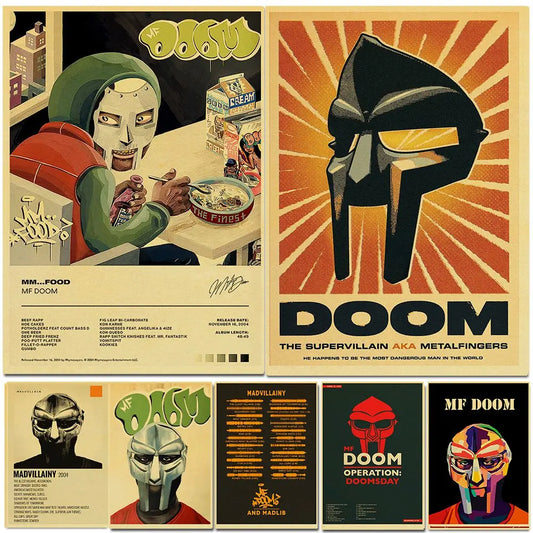 MF Doom and Madlib retro hip-hop music poster wall art