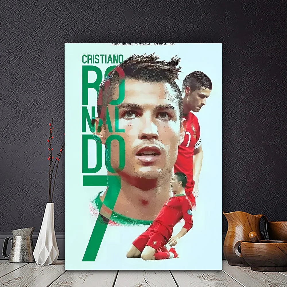 Minimalist Cristiano Ronaldo art for sports fans and interiors