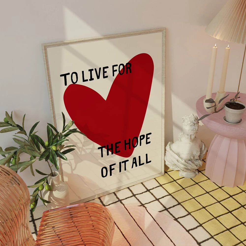 Black and white modern quote poster for bedroom or home office