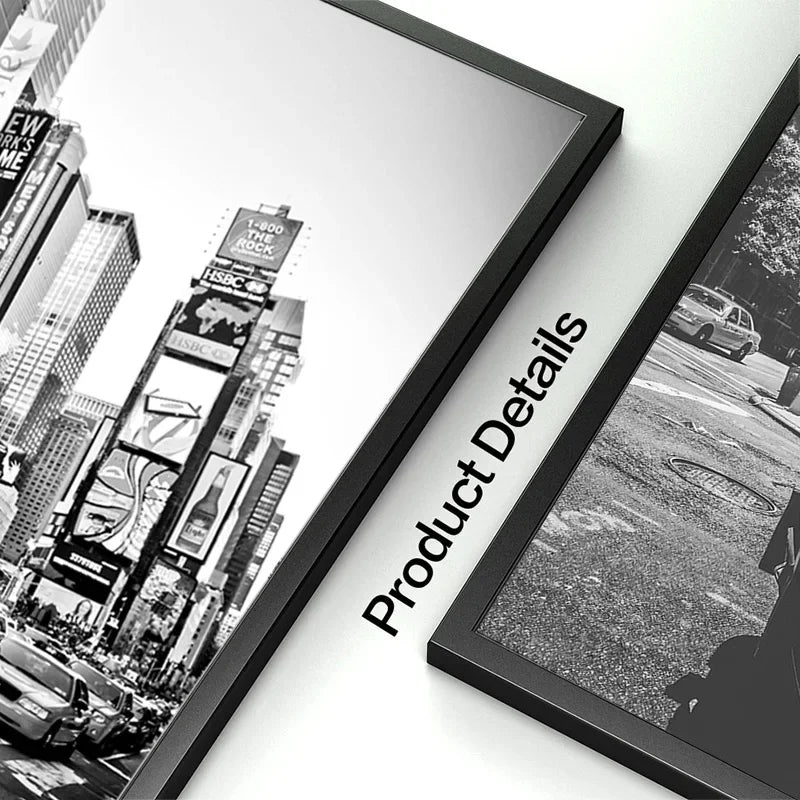 Minimalist New York City black and white poster for living room wall