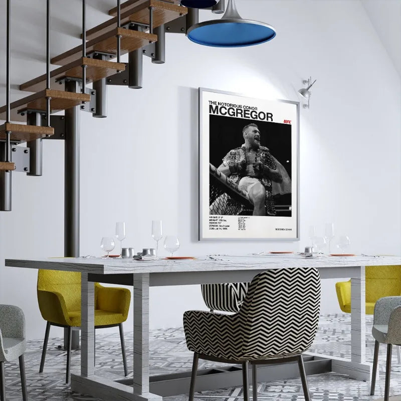 UFC fighter action canvas print for gym and training rooms