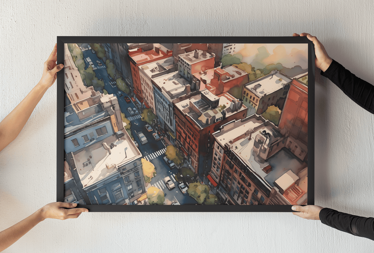 Framed Watercolor painting and Watercolor prints - Front angle