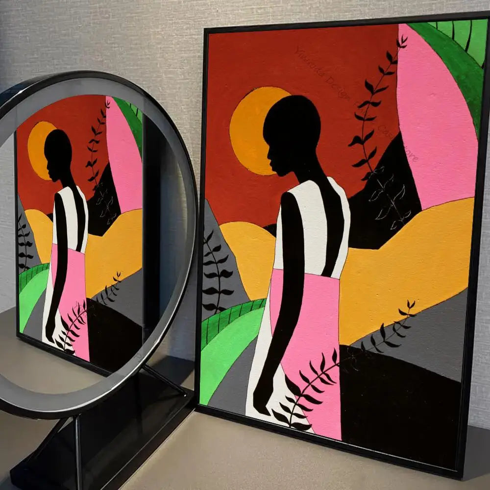 Abstract aesthetic African poster for bedroom decor