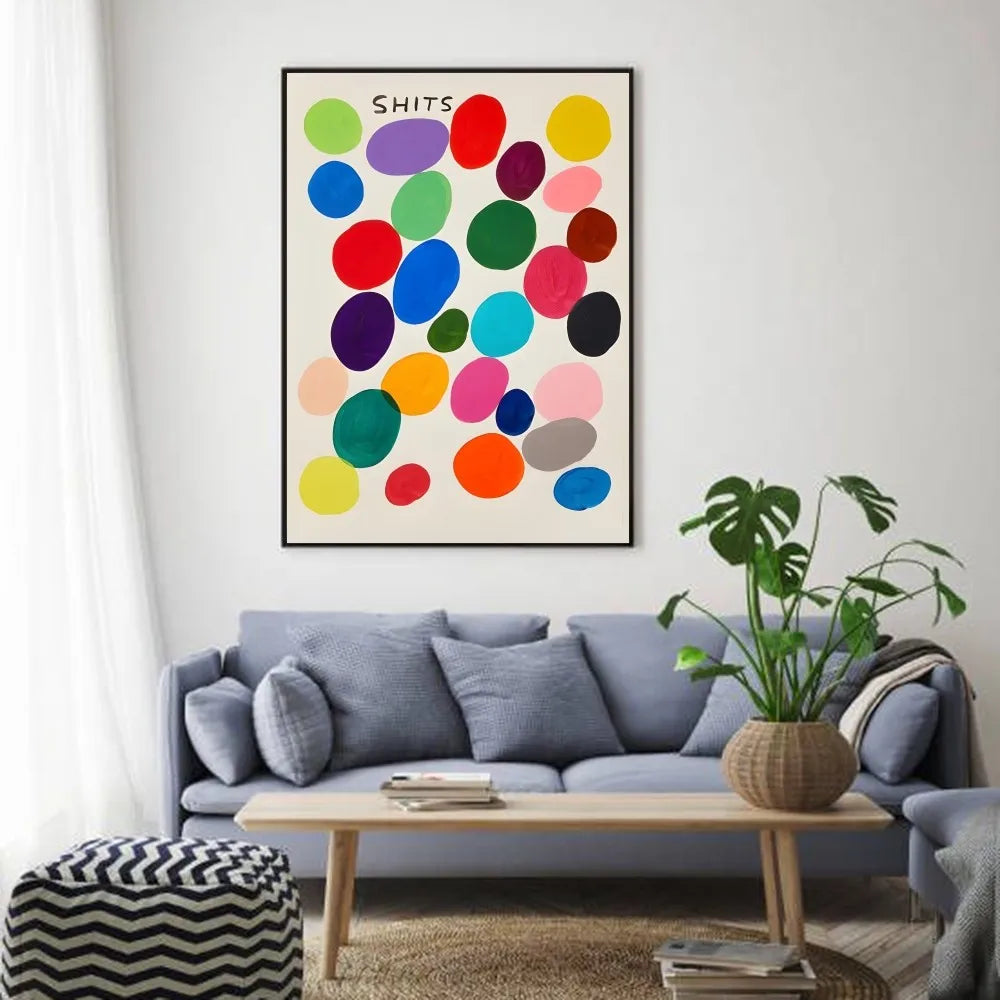 Vibrant eclectic painting poster for stylish room decoration
