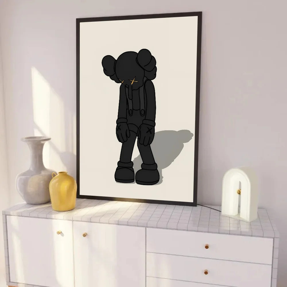 Self-adhesive street art poster featuring a teddy bear for contemporary spaces