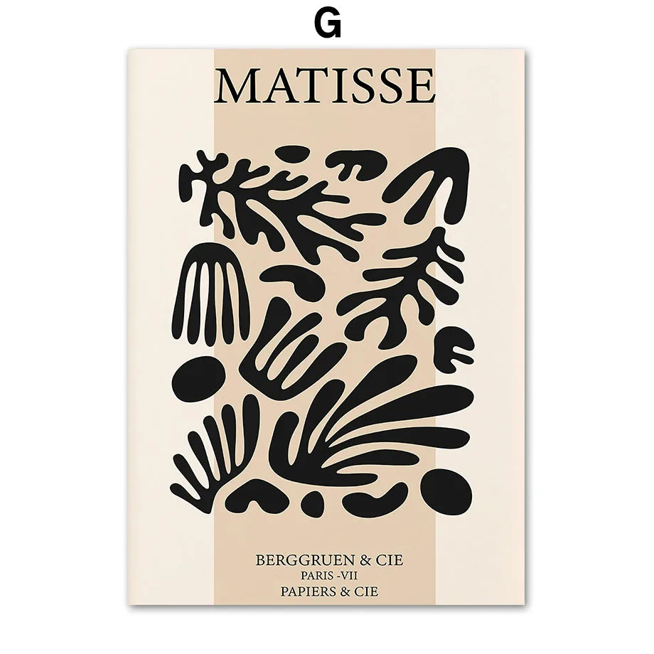Scandinavian inspired Matisse body line art poster for home wall