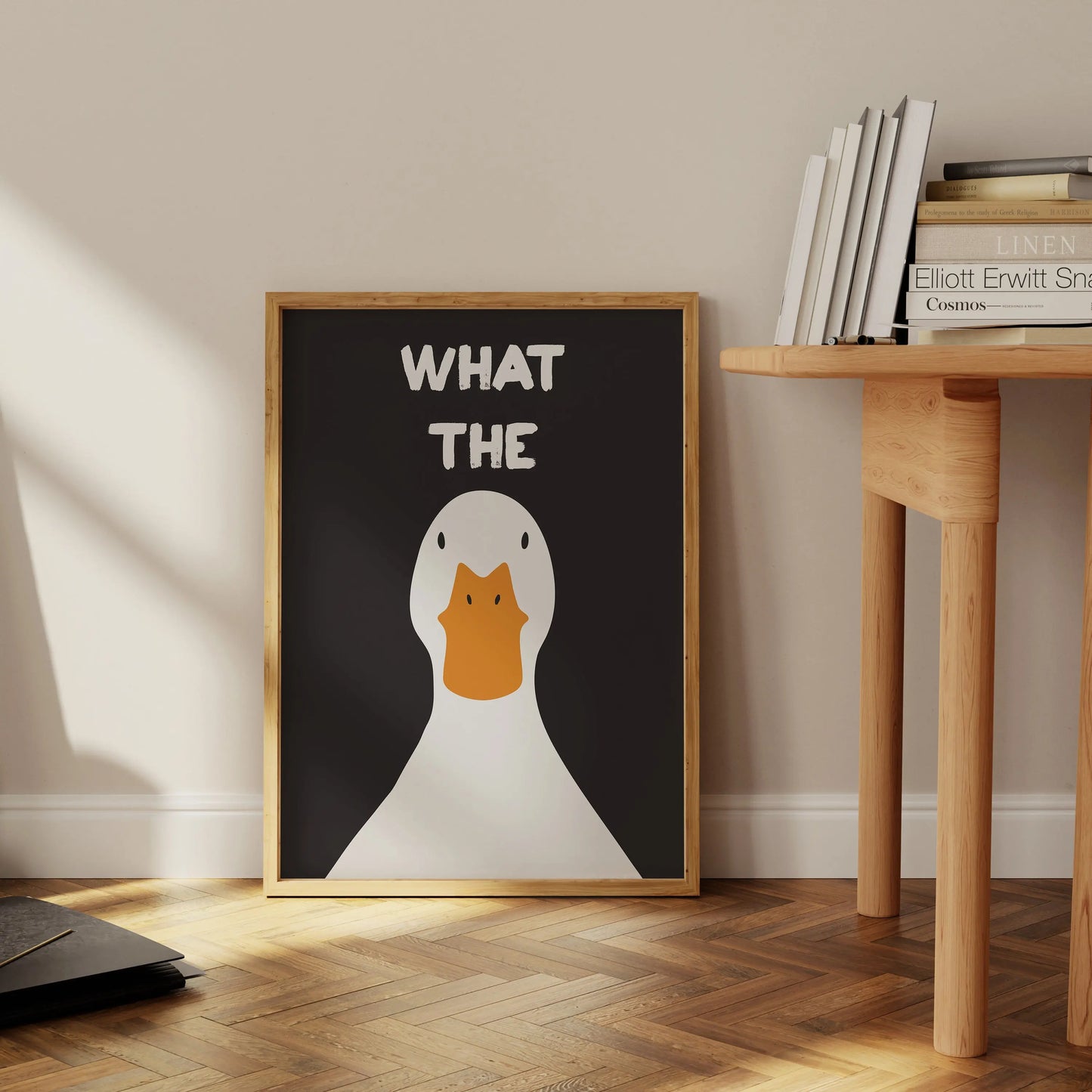 modern humorous duck print art for home decor