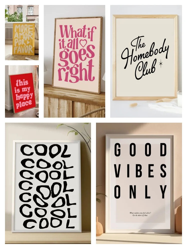 Minimalist letter canvas painting with motivational message for home and workplace