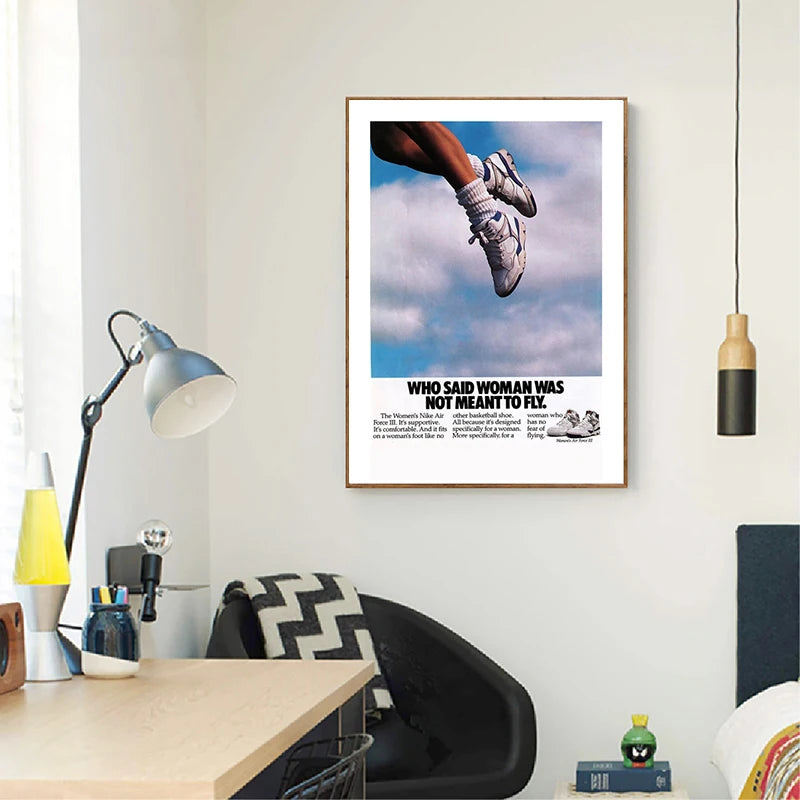 Modern sneakerhead quote canvas painting for boys room decor