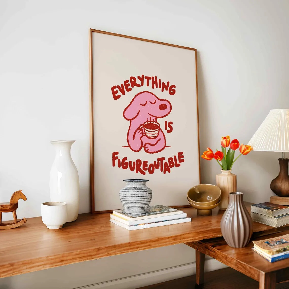 Motivational typography poster Everything Is Figureoutable for home decoration