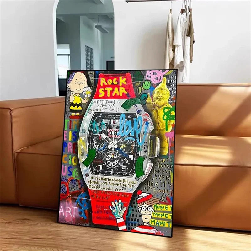 Modern pop art watch poster for bedroom and living room decoration