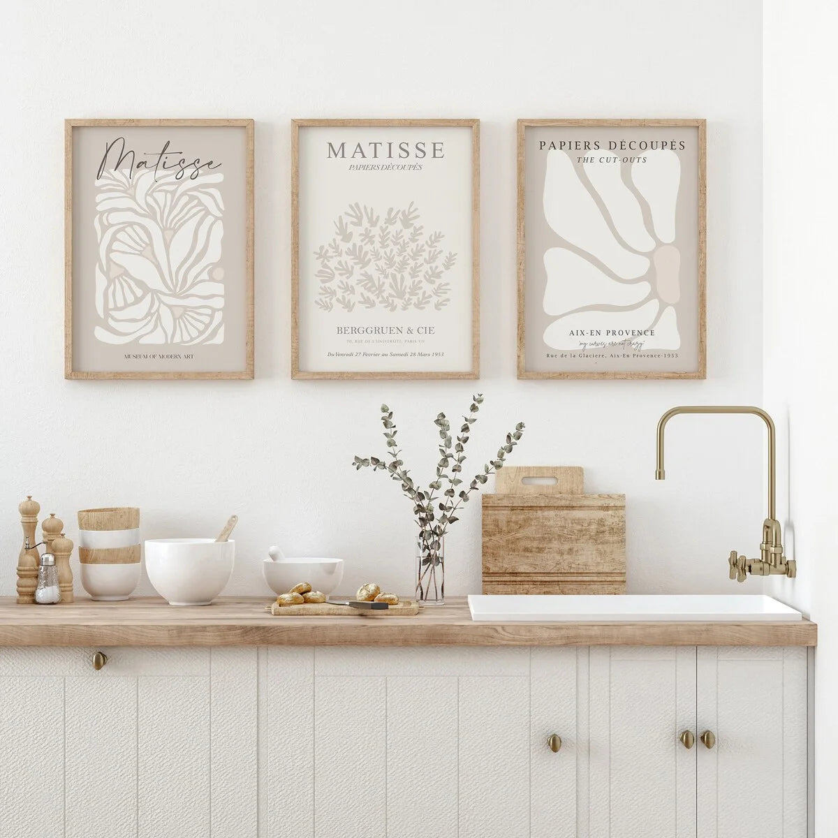 Neutral tone abstract wall art for home corridors