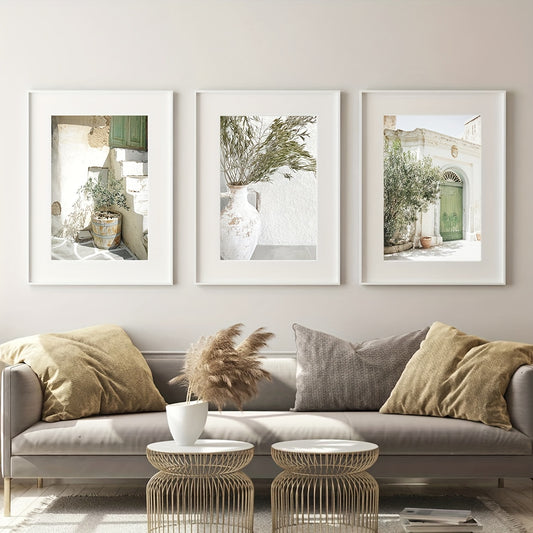 Olive tree landscape art prints set of 3 rustic wall decor