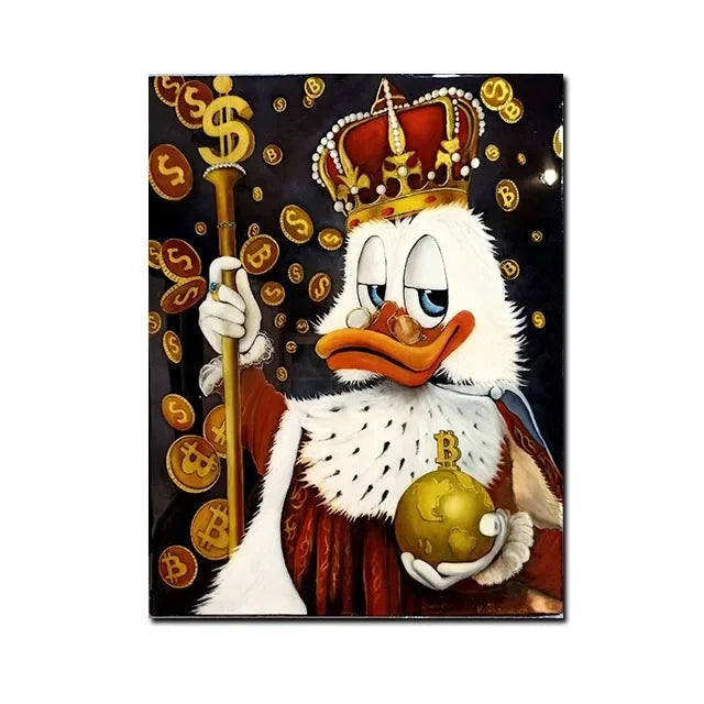 Fun and playful Donald Duck graffiti poster with love money design