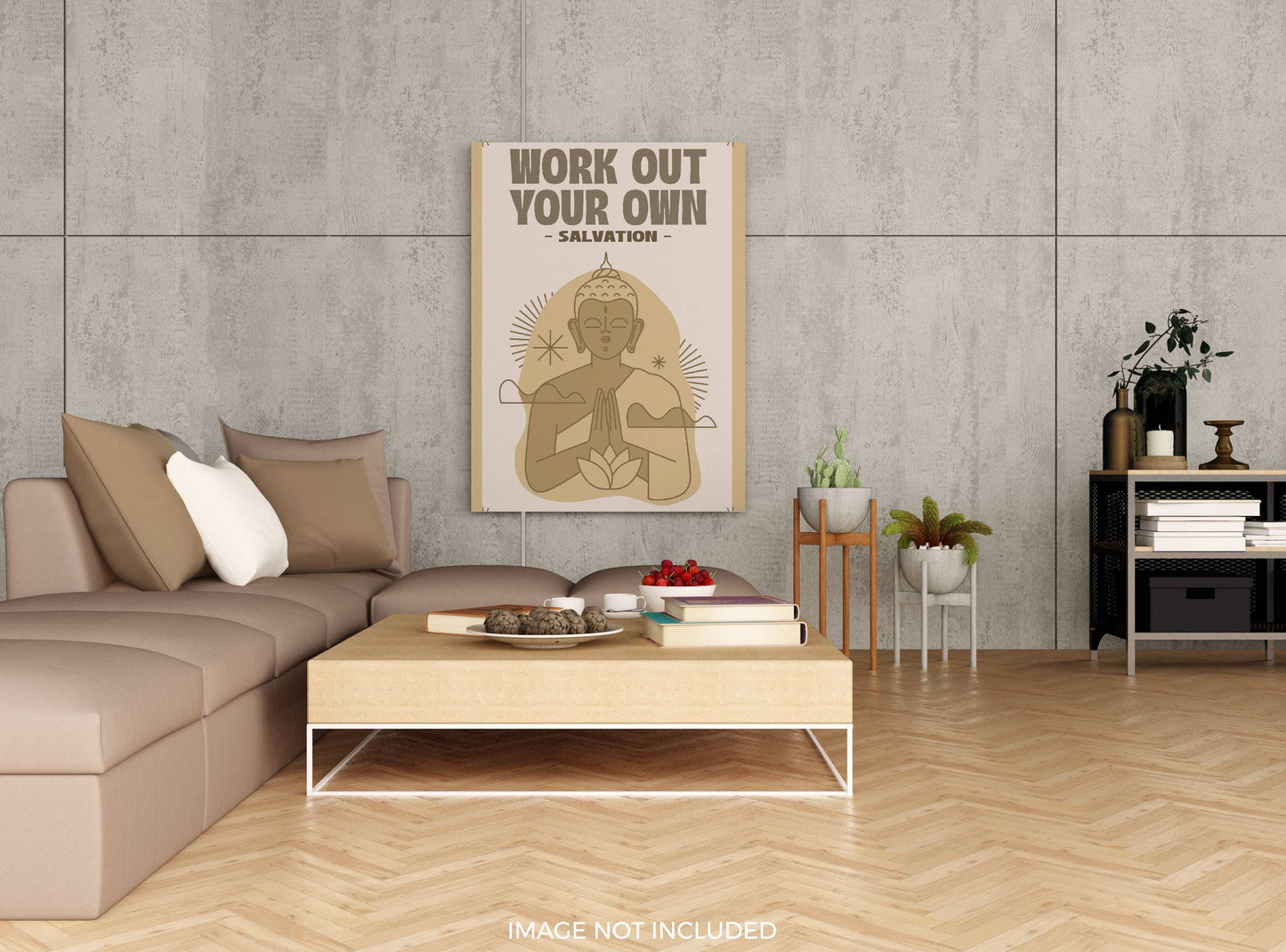 Buddha's Wisdom Motivational Wall Art - Front Angle 2