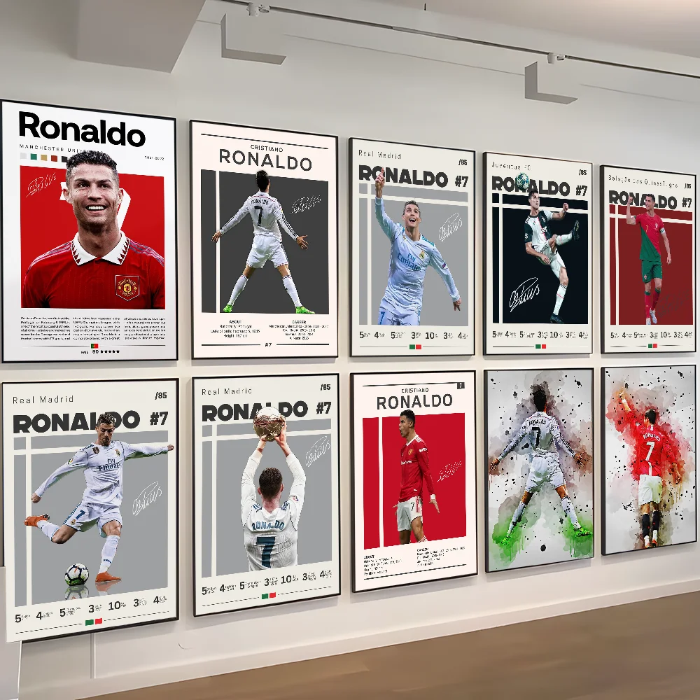 Portugal football star CR7 anime poster for wall decor