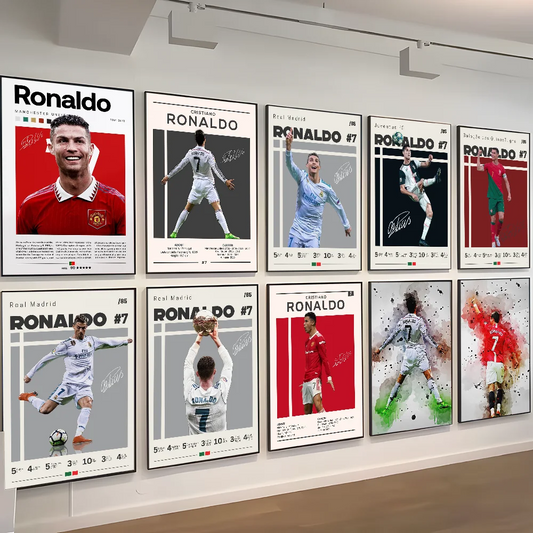 Portugal football star CR7 anime poster for wall decor