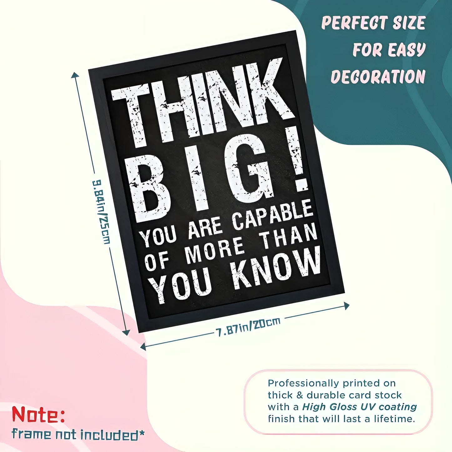 Positive quotes wall posters for uplifting office and home environments
