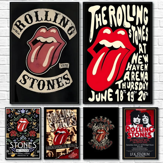 R-Rolling Stones Band retro poster for living room and bedroom wall decor.