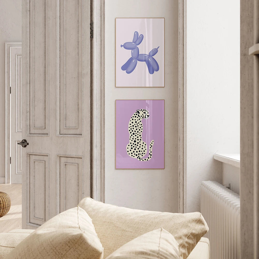 Funky Y2K wall art prints with floral and preppy aesthetic