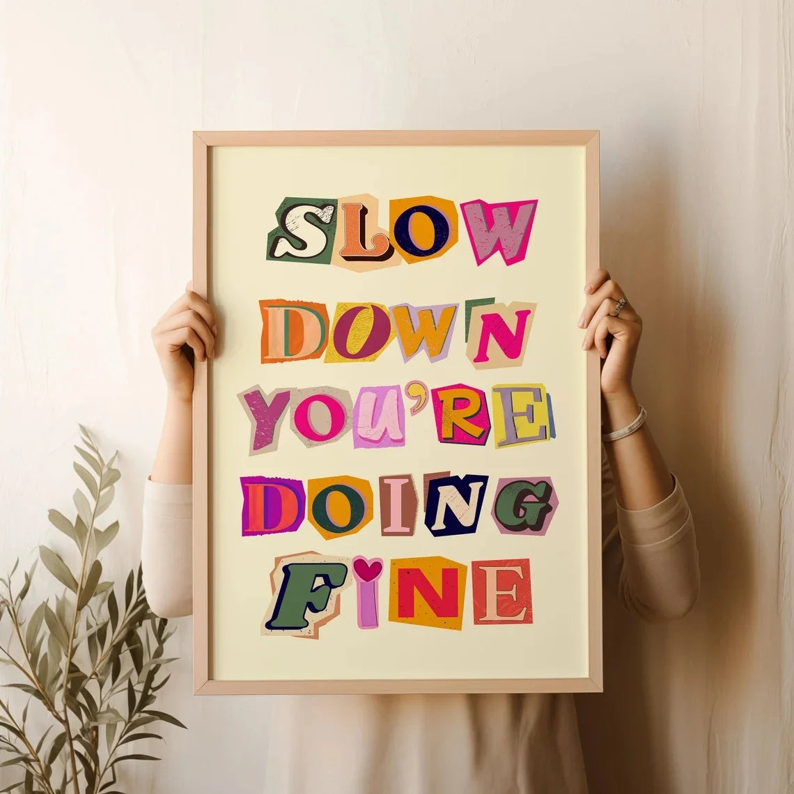 Elegant typography wall poster for office space
