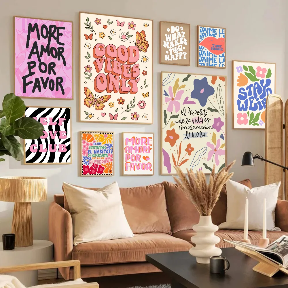 Eclectic aesthetic love typography print for modern interiors