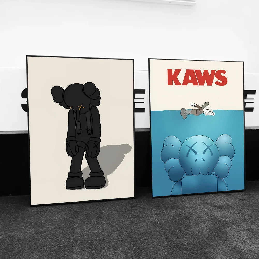 Self-adhesive graffiti teddy bear wall art for coffee house and bar decor