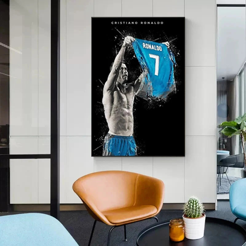 Stylish football star canvas painting poster for living room decoration