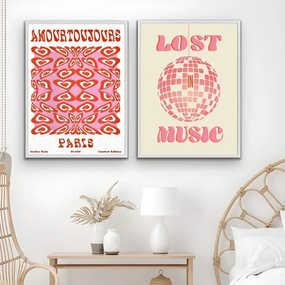 Aesthetic abstract woman poster with bold typography and vibrant colors