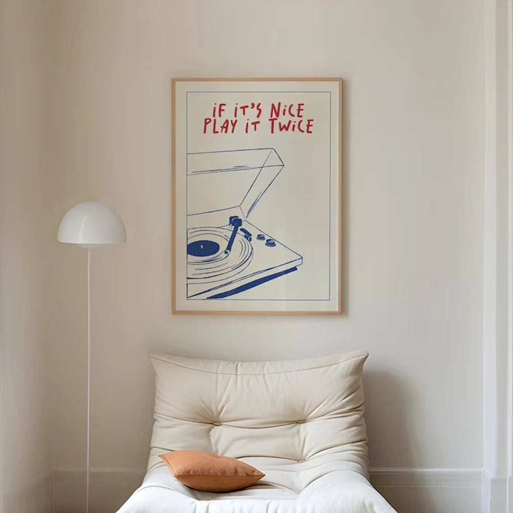 Play it twice music wall art for living room