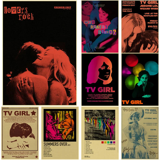 TV Girl Lovers Rock retro vintage music poster for wall art decor