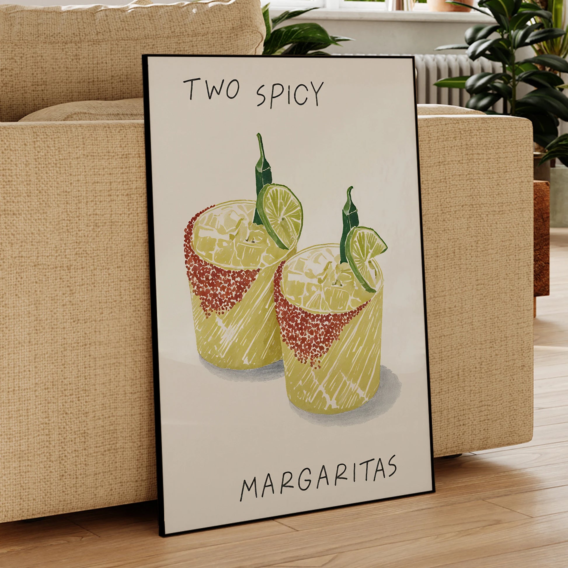 Spicy margs beverage canvas painting for kitchen or bar decor