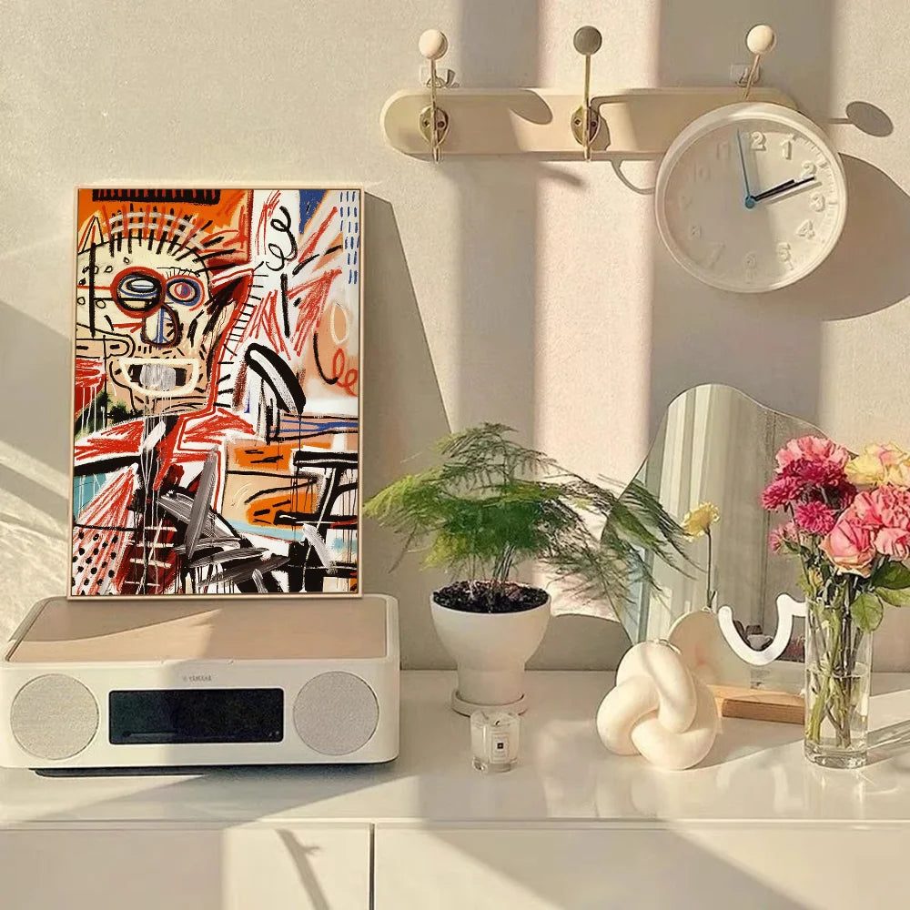 Colorful anime art wall sticker for cafes, bars, and home decoration