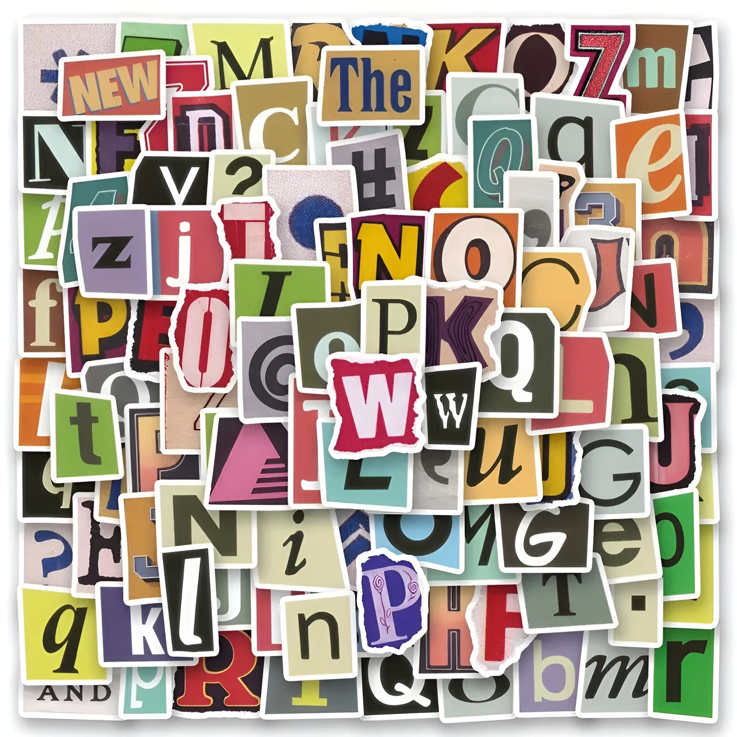 vintage-style letter stickers for crafting and home decor
