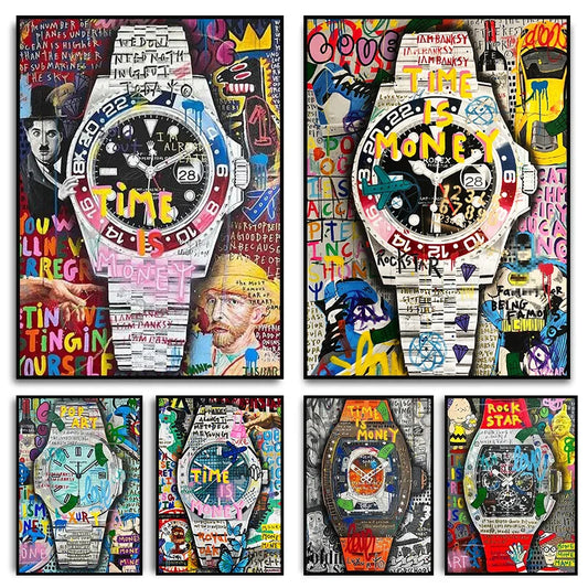 Wall art watch pop art poster street graffiti style home decor
