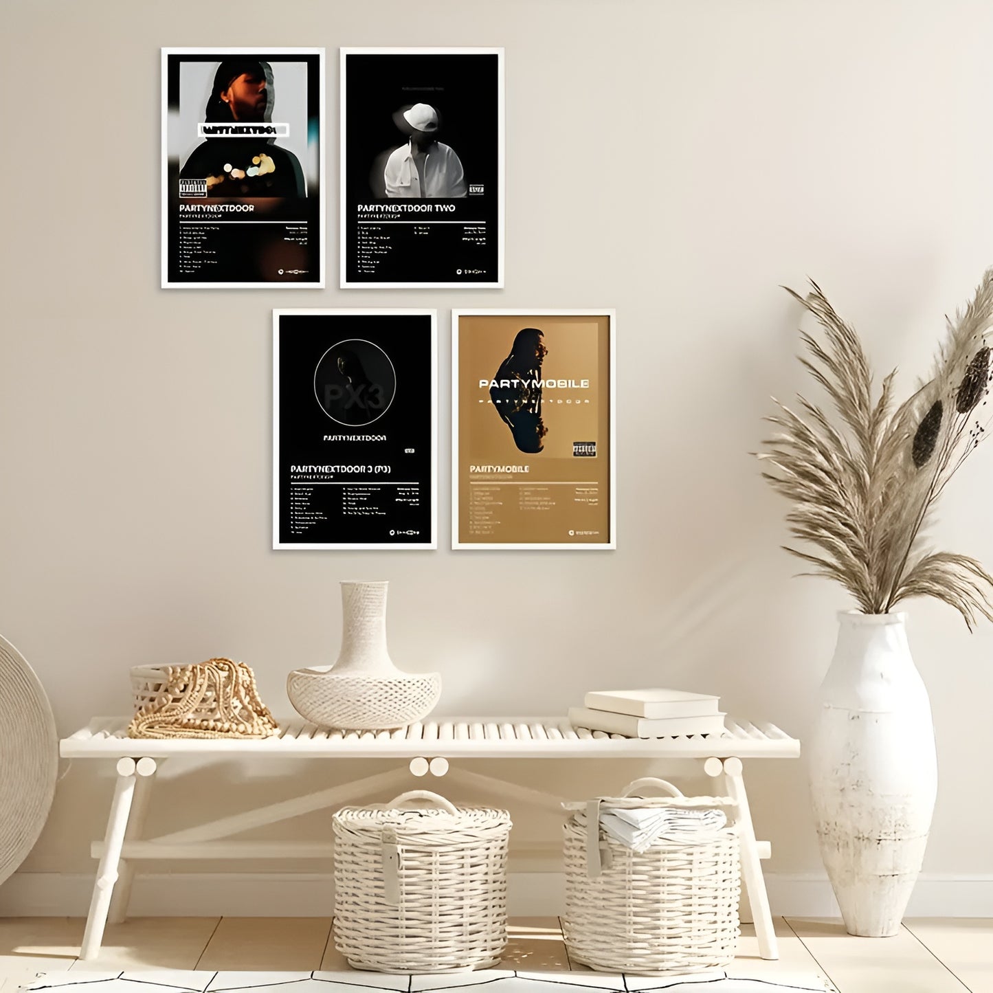 Set of 4 Music Wall Art Canvas Poster