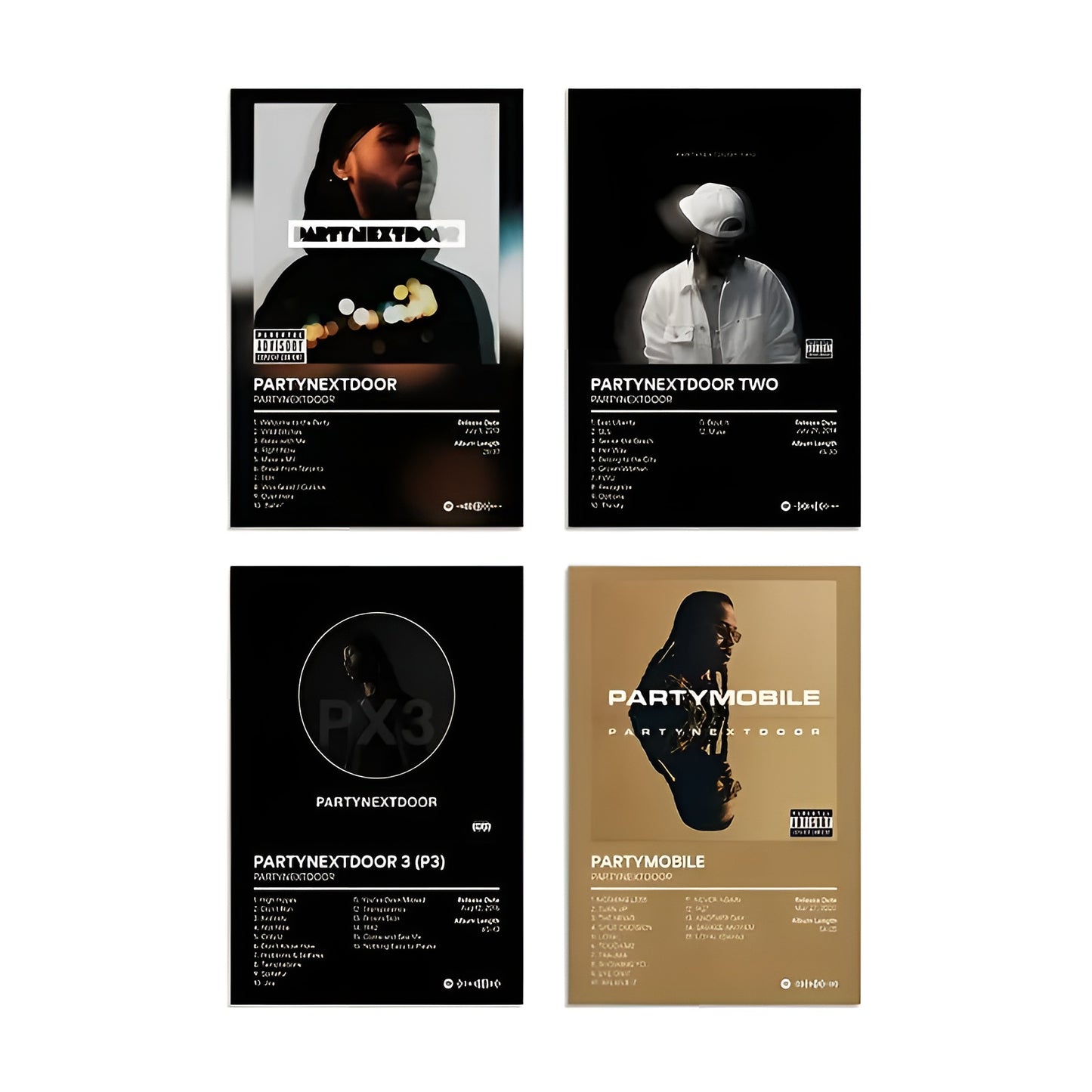 Set of 4 Music Wall Art Canvas Poster