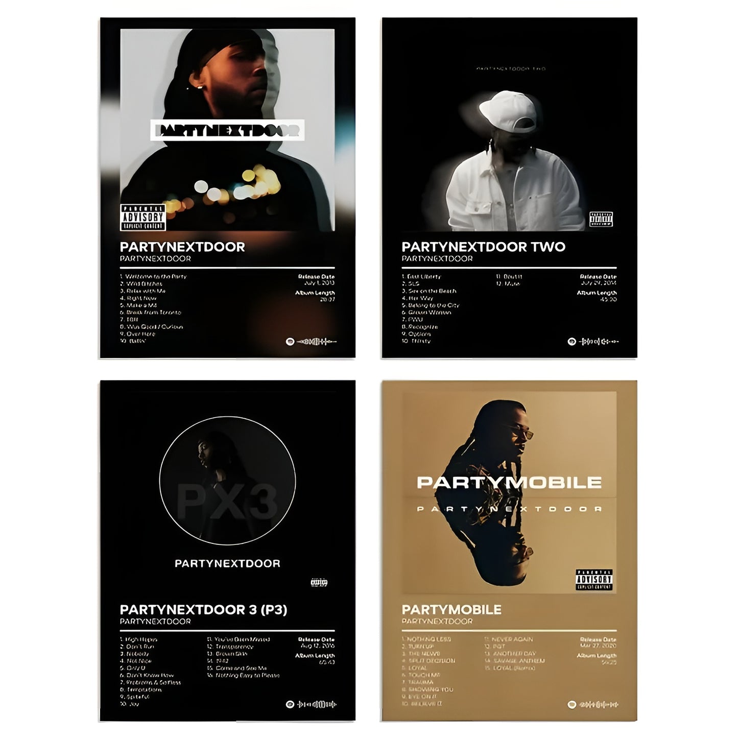 Set of 4 Music Wall Art Canvas Poster