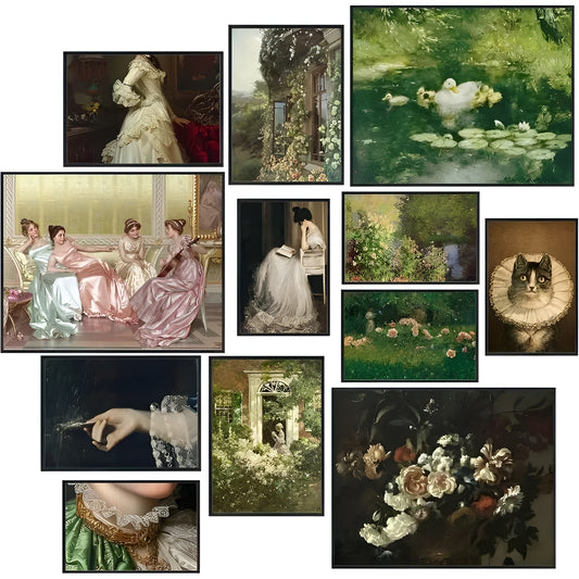 Whimsical Victorian antique aesthetic prints in 8x10 size