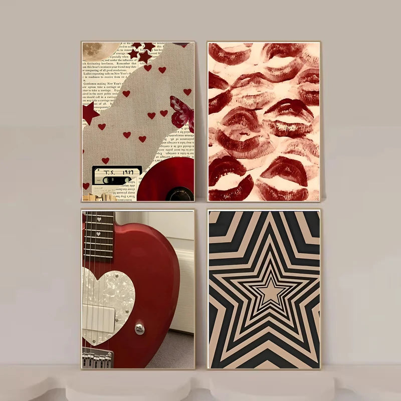 rock style music wall poster with downtown girl aesthetic