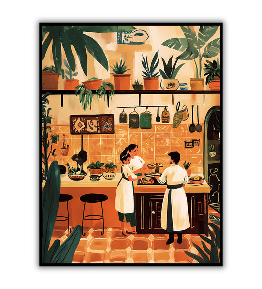 Mexican Kitchen art print for vibrant and colorful decor.