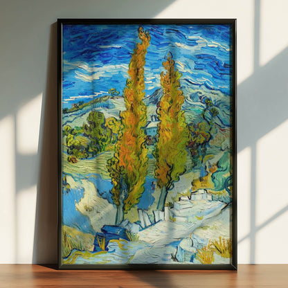 Two Poplars on a Road through the Hills