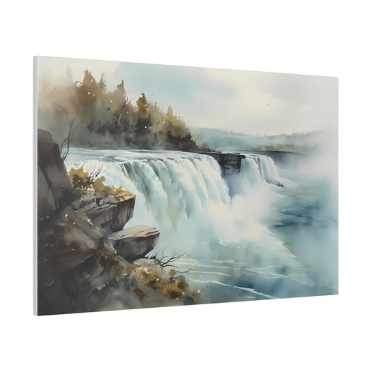 framed Niagara Falls watercolor painting and watercolor prints - side angle 