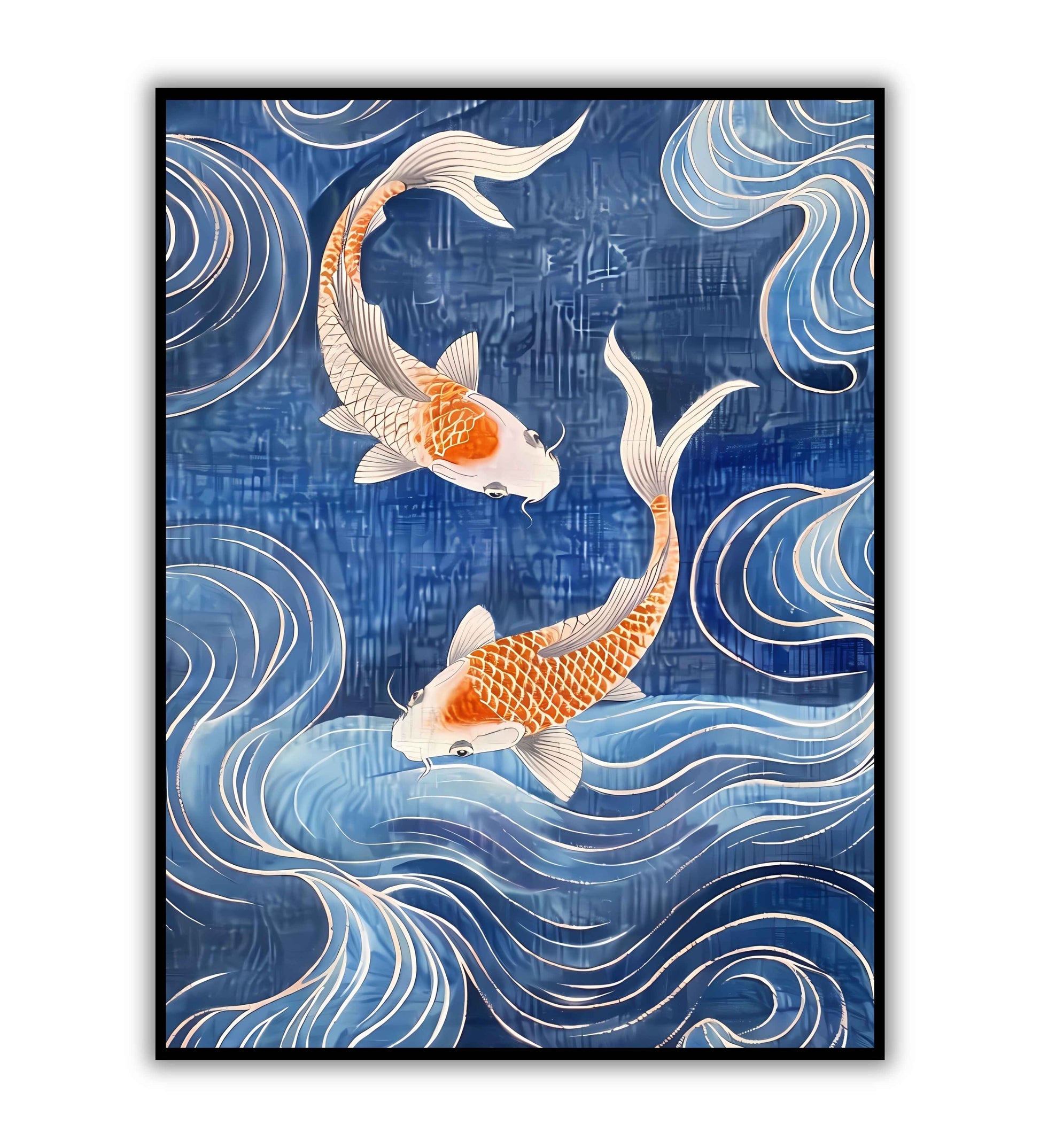 Tranquil Koi Dance printable poster. Available for purchase as a physical poster or digital download.