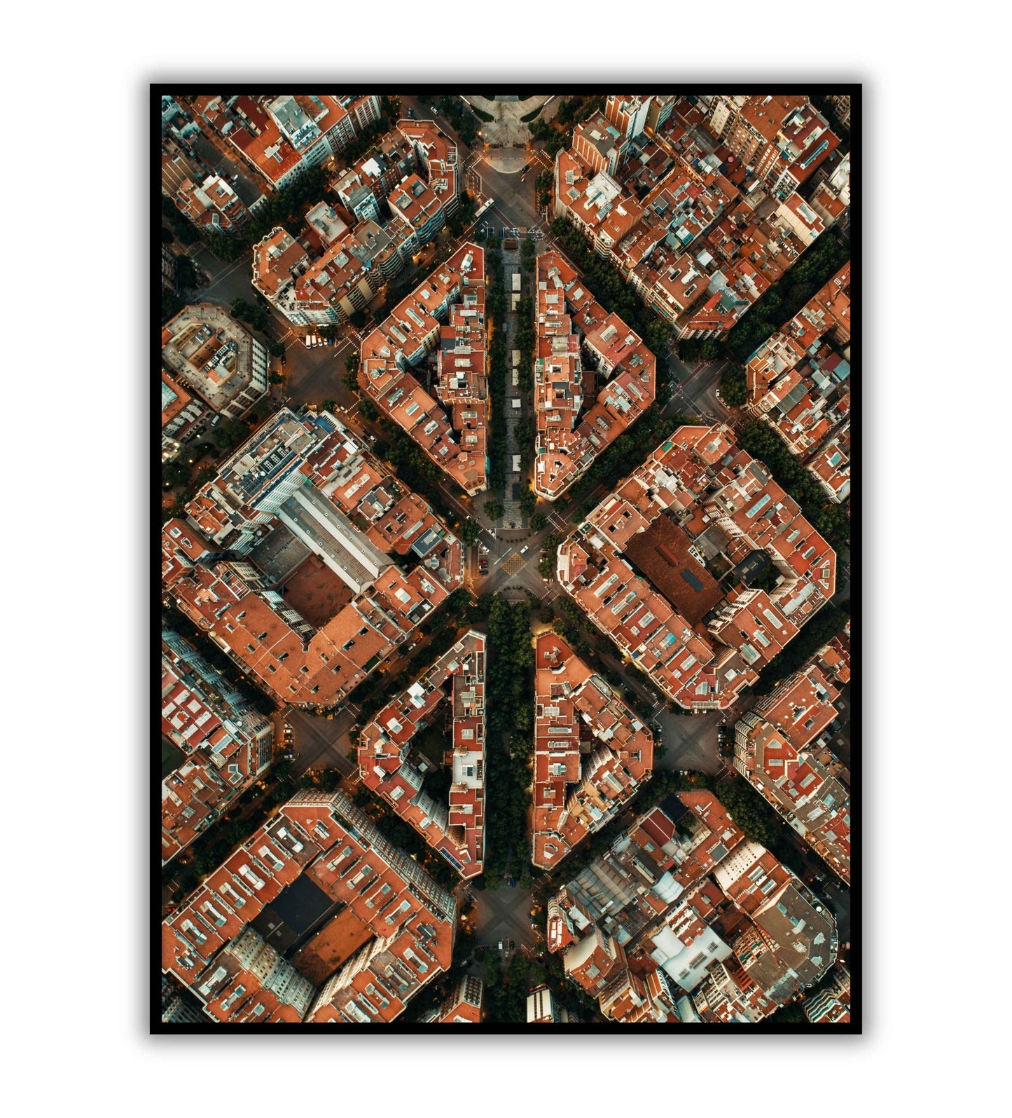 Aerial Barcelona(1 of 2) printable poster. Available for purchase as a physical poster or digital download.