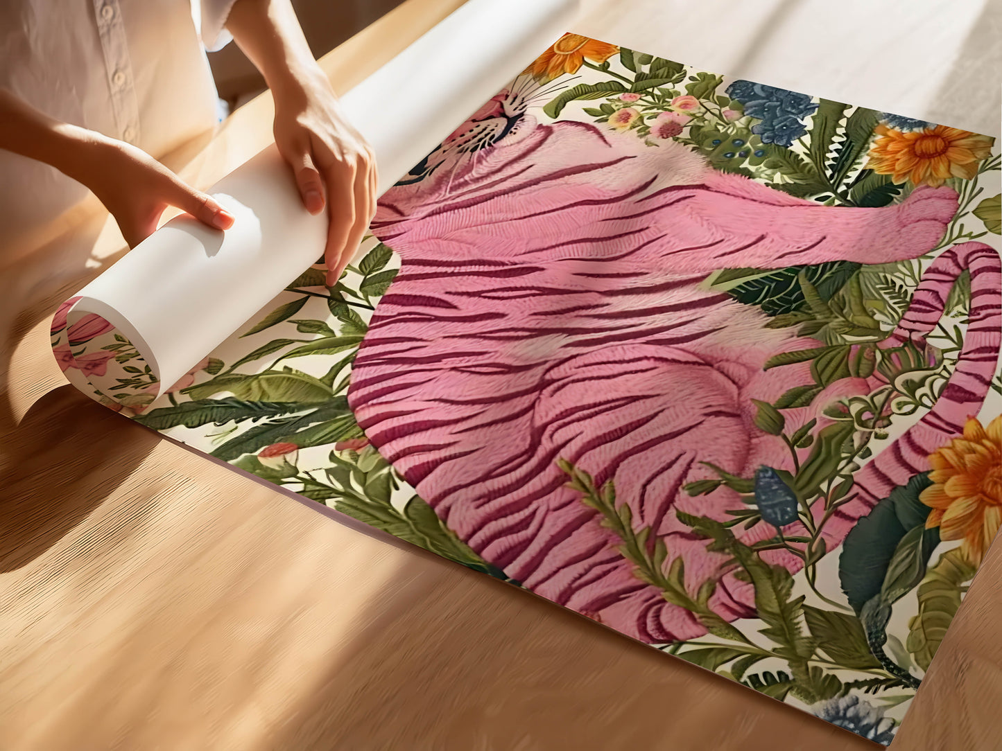 Pink Floral Tiger